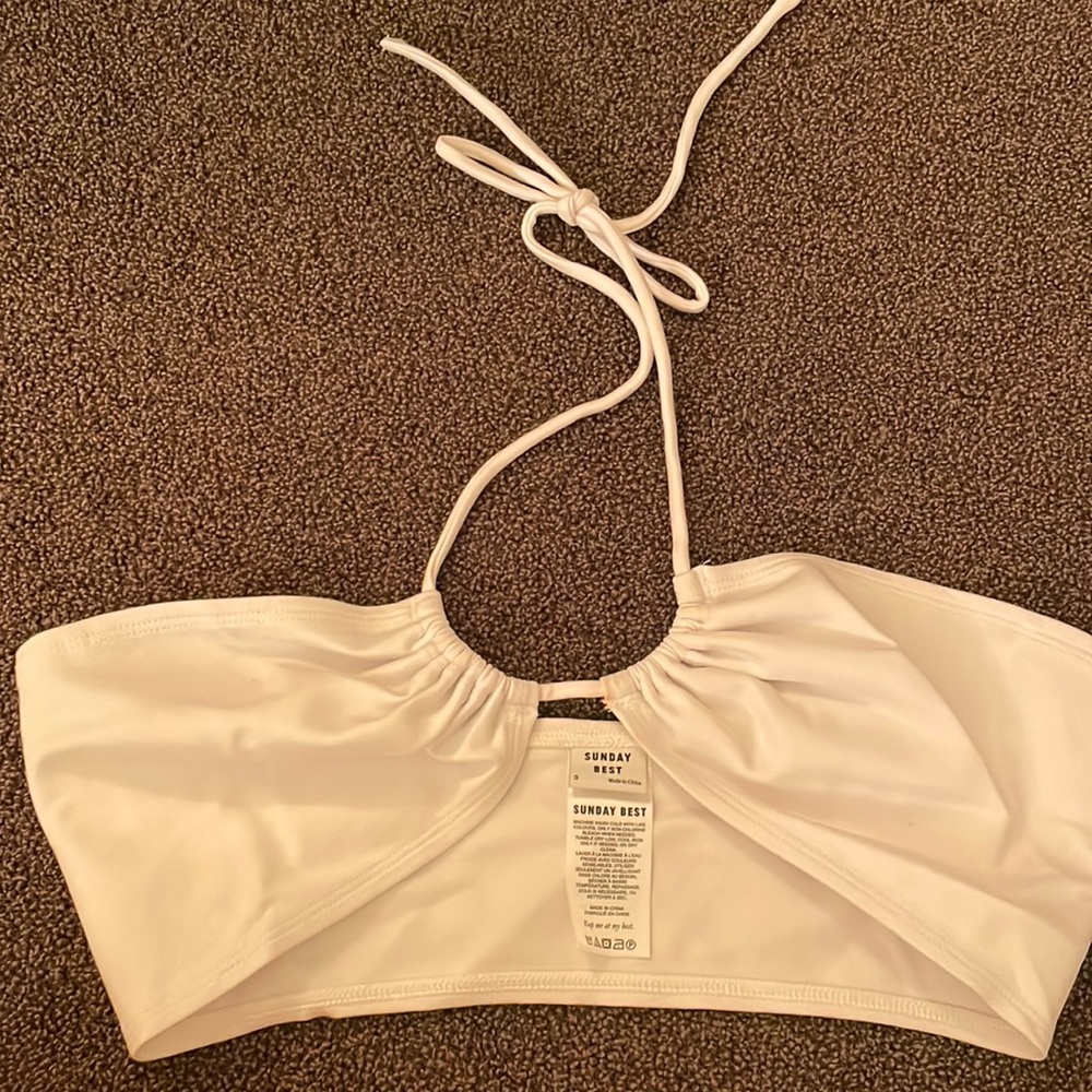 Aritzia Sundays best crop halter top white
